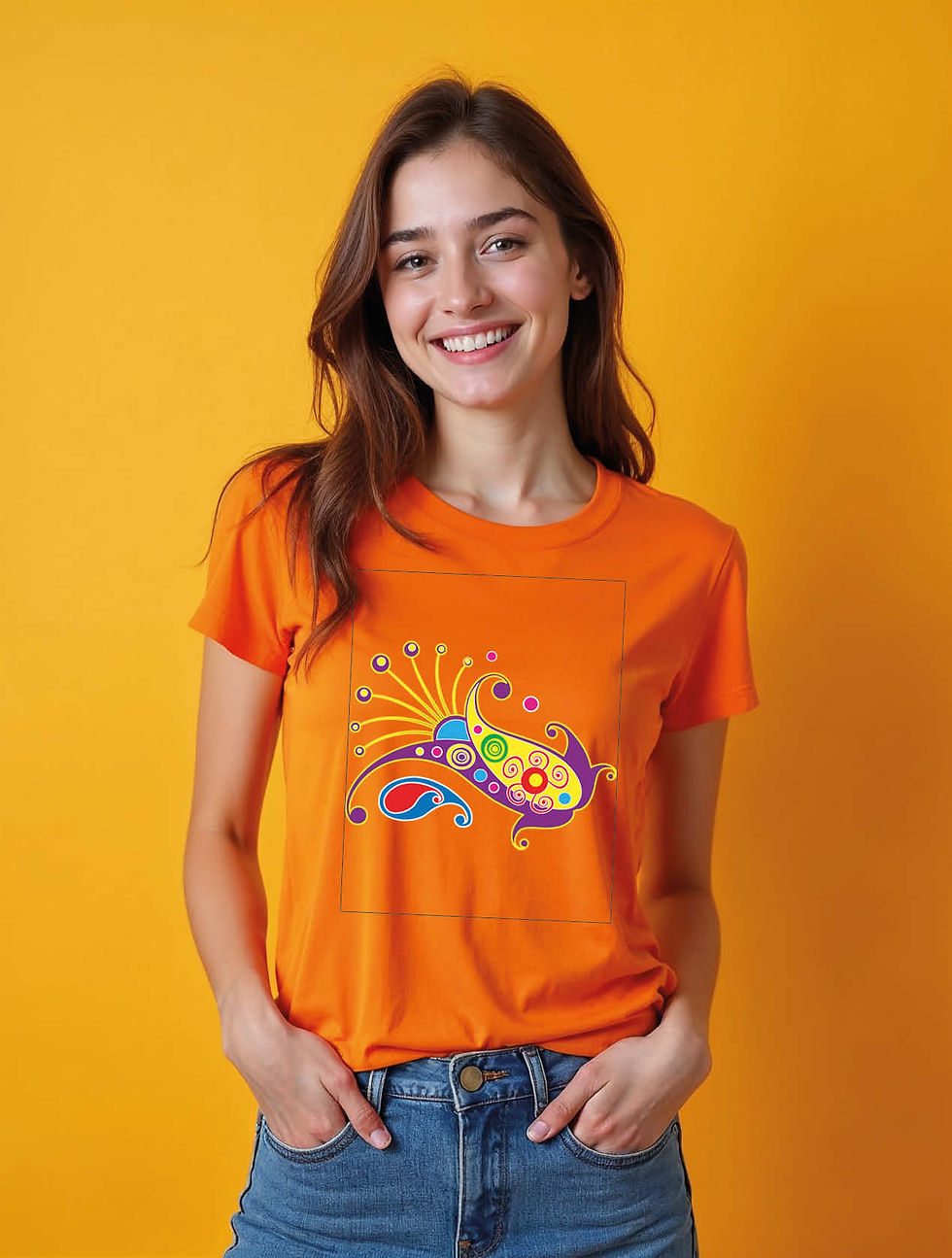 Thumbnail: Psychedelic Paisley Graphic Classic Women’s Typography T-Shirt – Sale