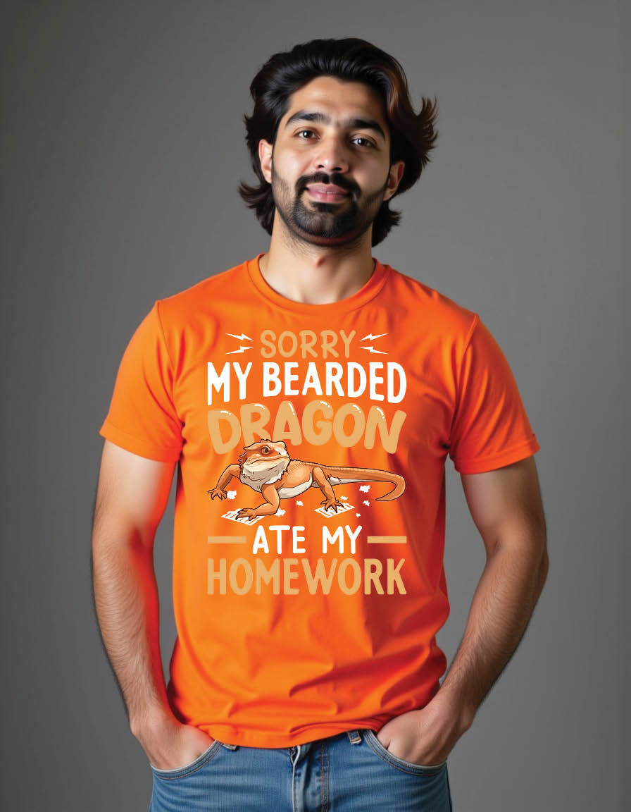 Thumbnail: sorry my bearded dragon ate my homework pogona mens printed graphic t shirt