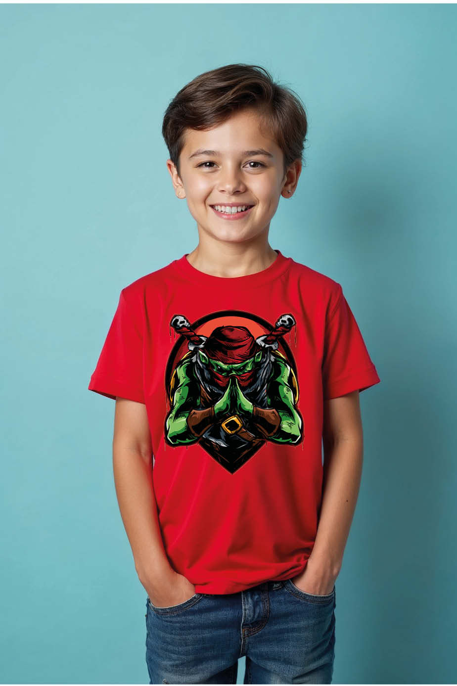 Thumbnail: Action Hunter Kids' White Graphic T-Shirt Colorful Typography Print