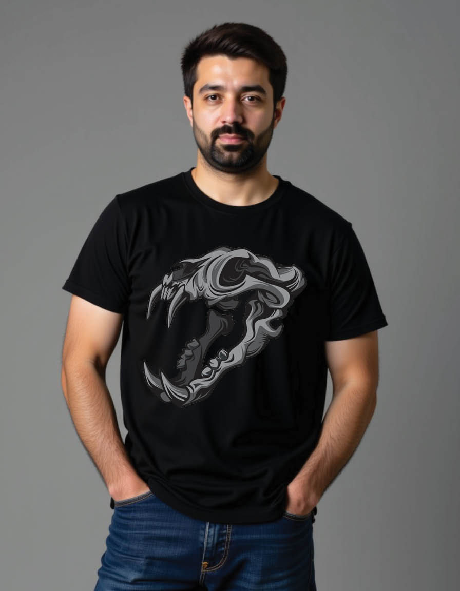 Thumbnail: lion skull mens printed graphic t shirt