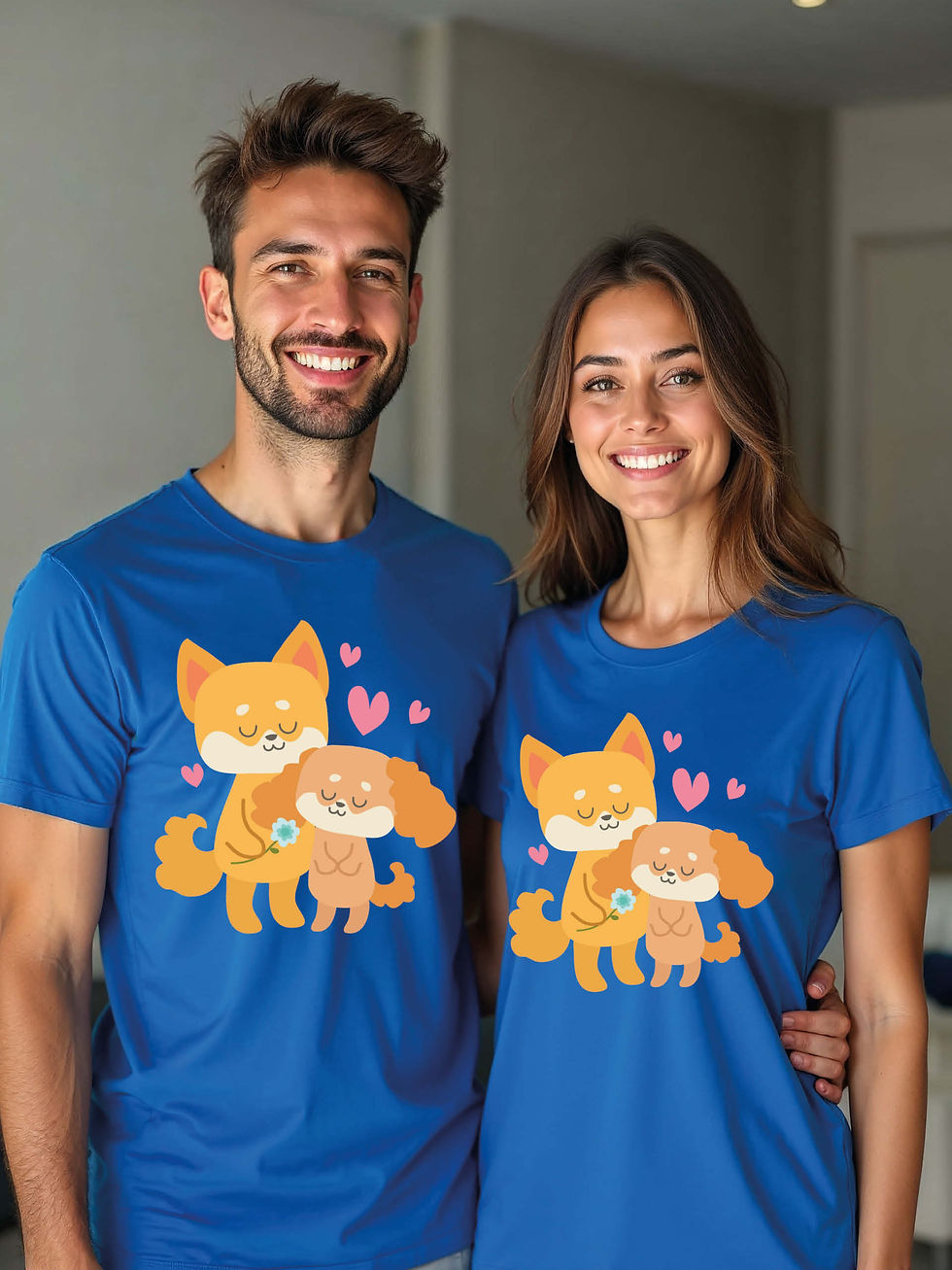 Thumbnail: Stylish Animal Couple Matching Tee Lovers Edition – Fast Delivery