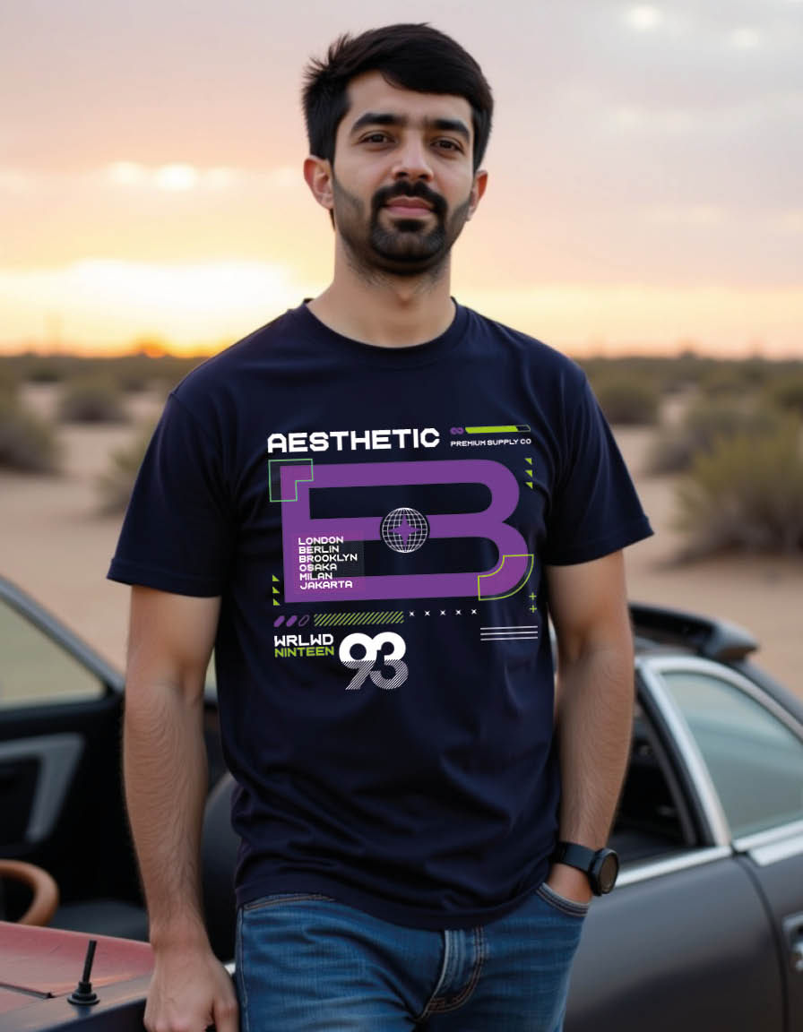 Thumbnail: AESTHETIC  mens printed graphic t shirt