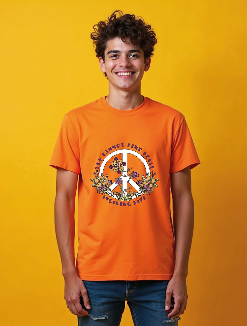 Thumbnail: you cannot find peace avoiding life Stylish Unisex Printed Graphic T-Shirt