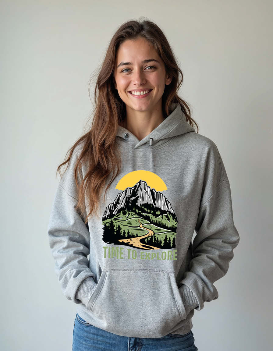 Thumbnail: time to explore Unisex Graphic Printed Hoodies for mens & womens