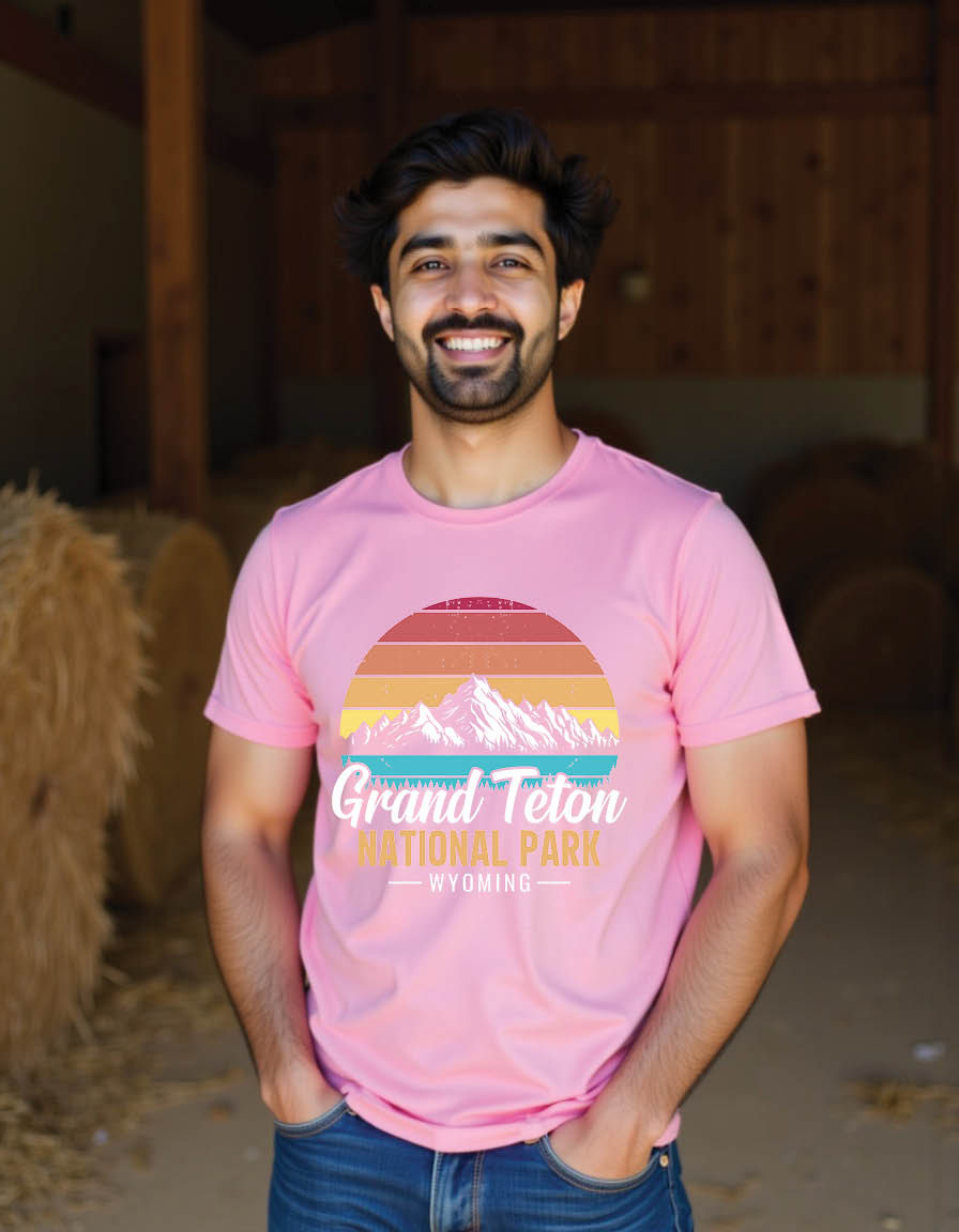 Thumbnail: grand teton national park wyoming adventure mens printed graphic t shirt