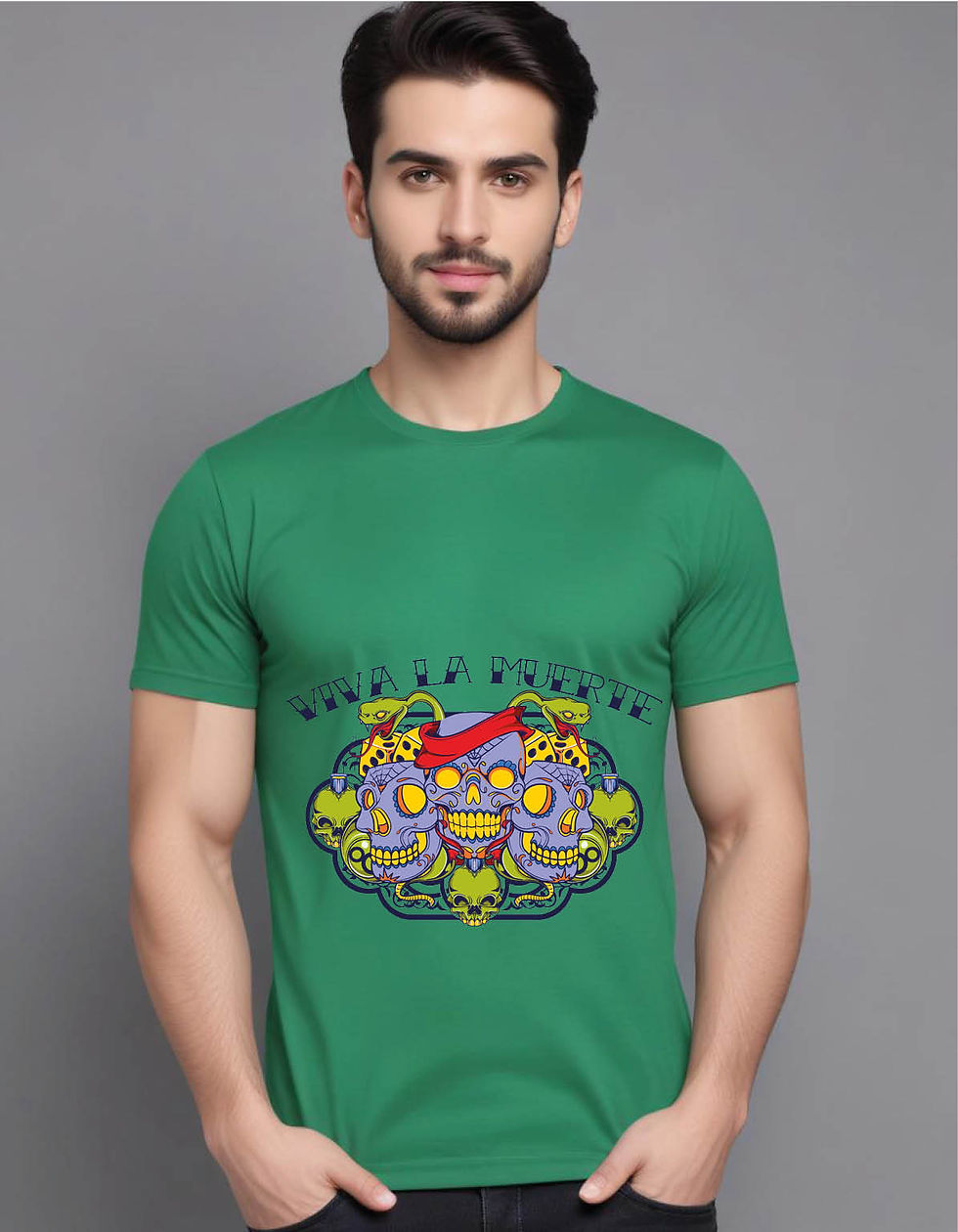 Thumbnail: framed mexican masks trinity mens printed graphic t shirt