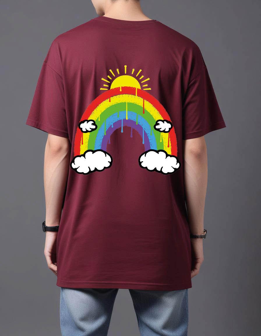Thumbnail: spray paint rainbow Oversized Printed t shirt