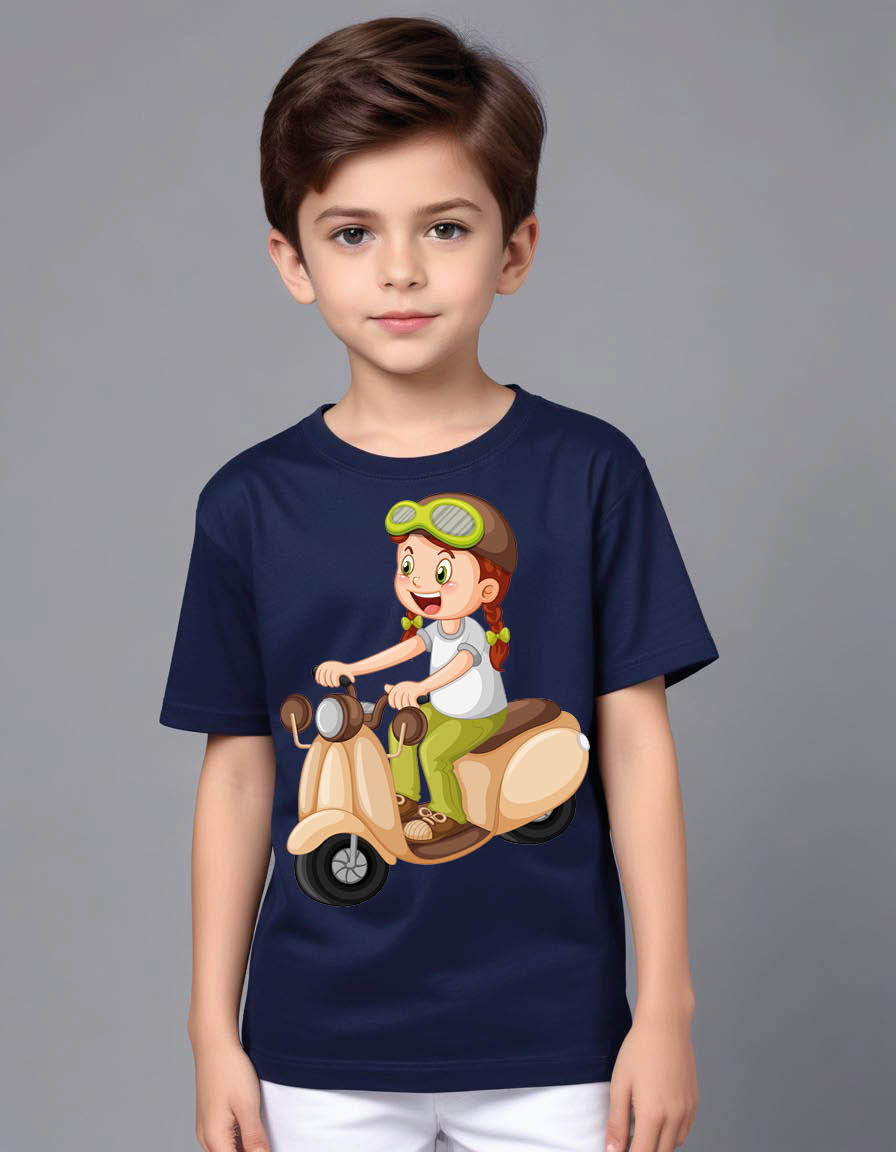 Thumbnail: Scooty girl Graphic Classic Fit Kids Tee – Trendy Fashion for Kids