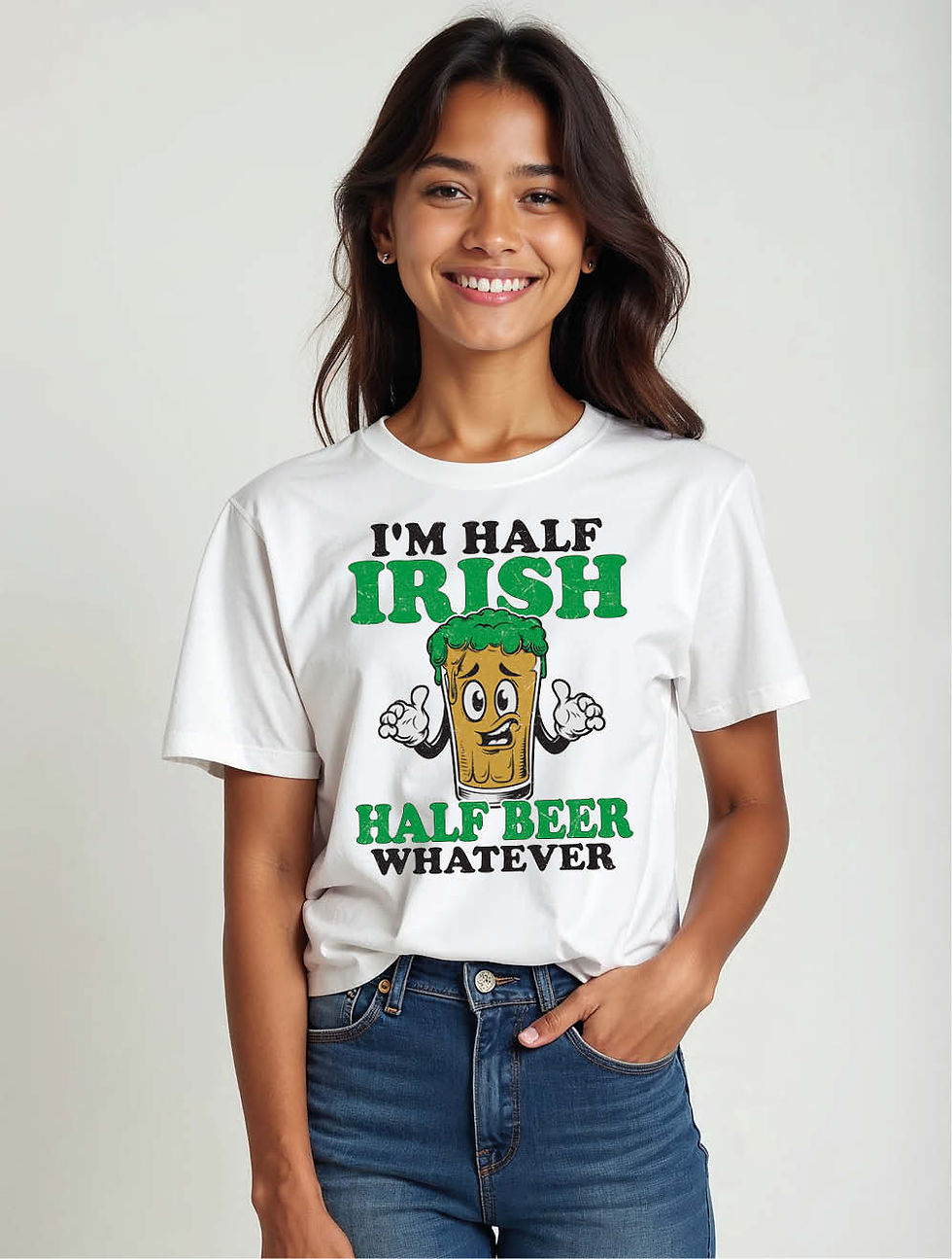 Im half irish half beer whatever Urban Women’s Quote T-Shirt – Best Price