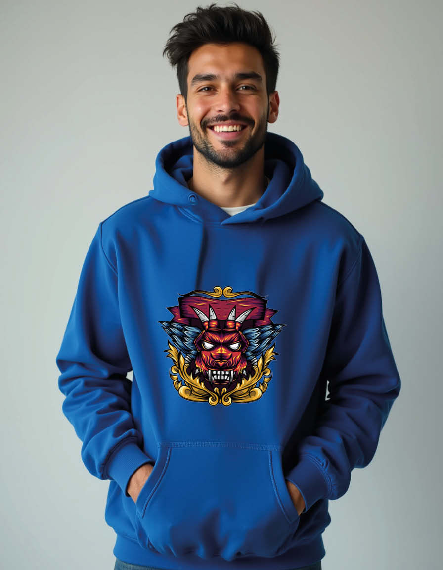 Thumbnail: Fierce Tribal Tiger Mask Stylish Unisex Printed Graphic Hoodies For Men & Women