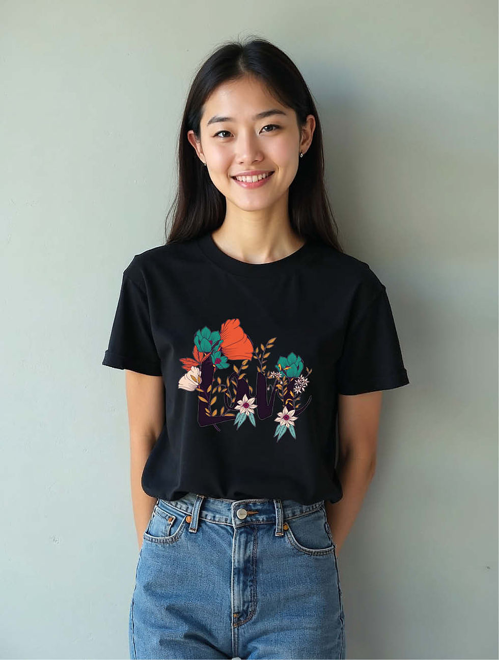 Thumbnail: love  Modern Women’s Printed Graphic Streetwear T-Shirt – Premium Quality