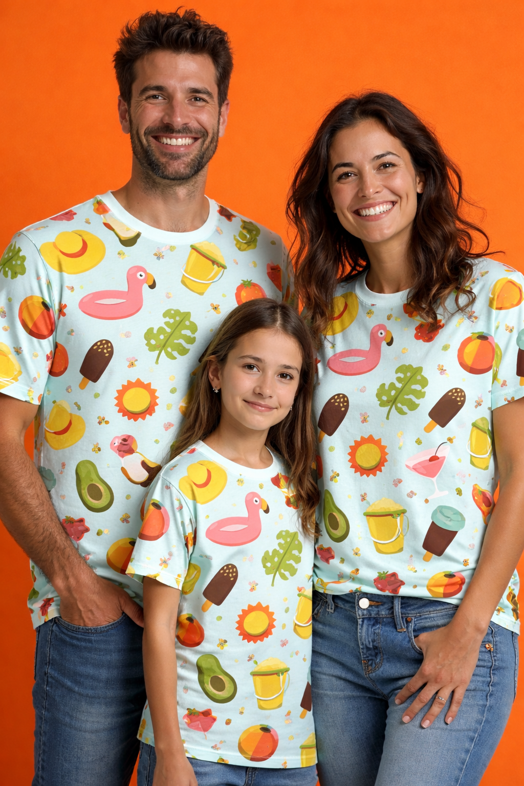 a vibrant summer vacation print family matching tees pack of 3