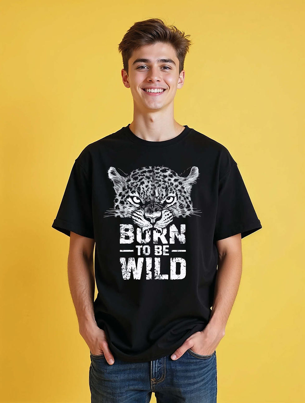 born to be wild Cool Unisex Drop Shoulder Oversized T-Shirt for Men & Women