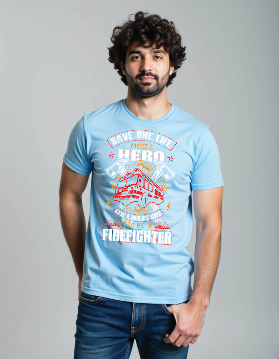Thumbnail: save one life youre hero save hundred lives youre mens printed graphic t shirt
