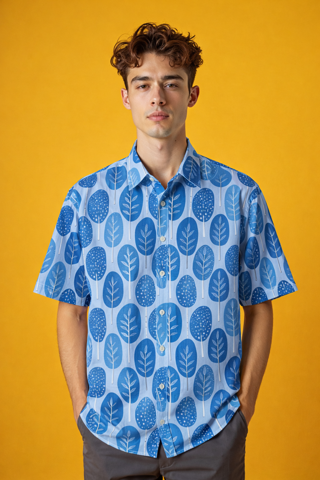 Casual style vibrant Exclusive Street Drop Patterned Oversized Shirt