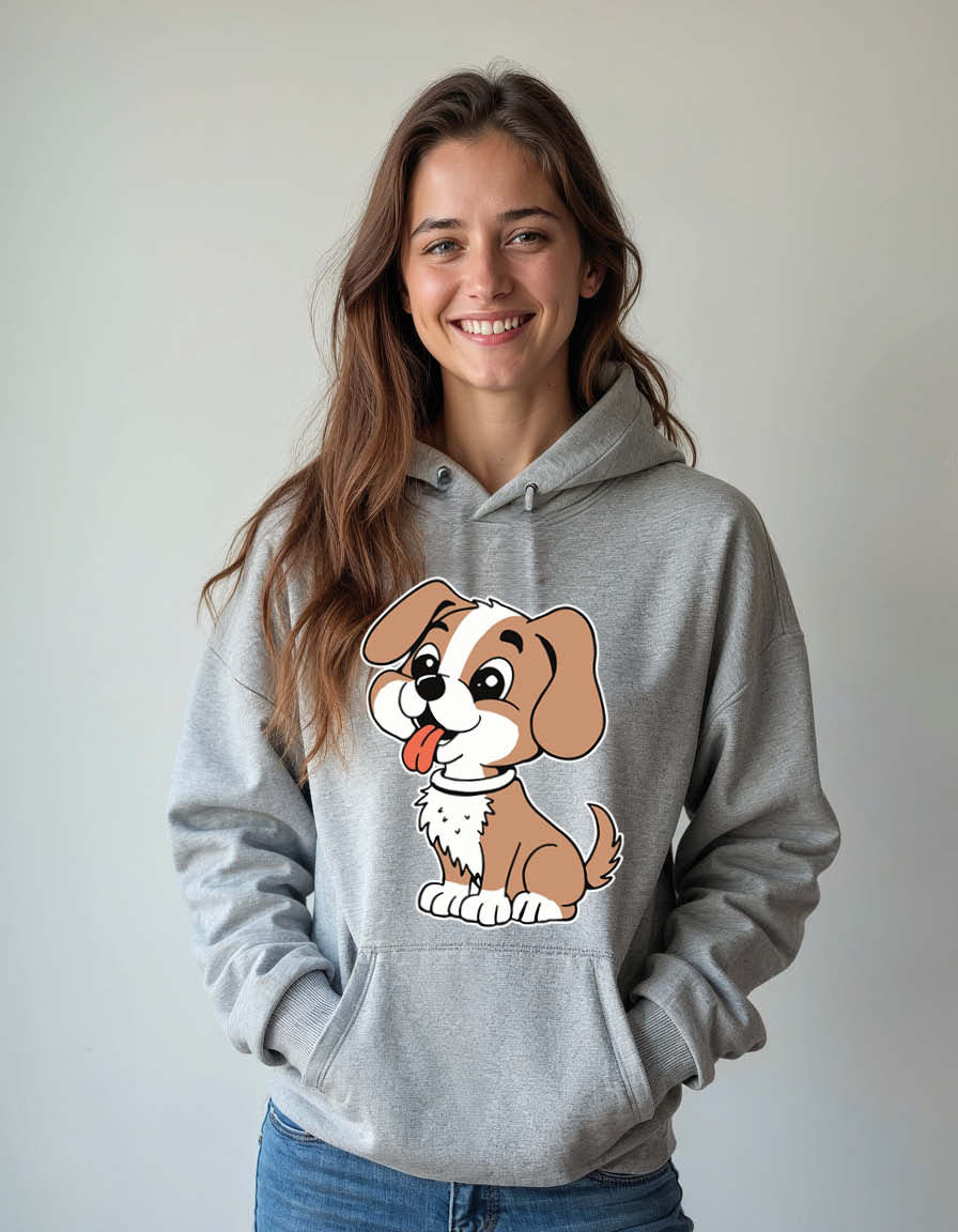 Thumbnail: Cute Puppy Unisex Graphic Printed Hoodies for mens & womens