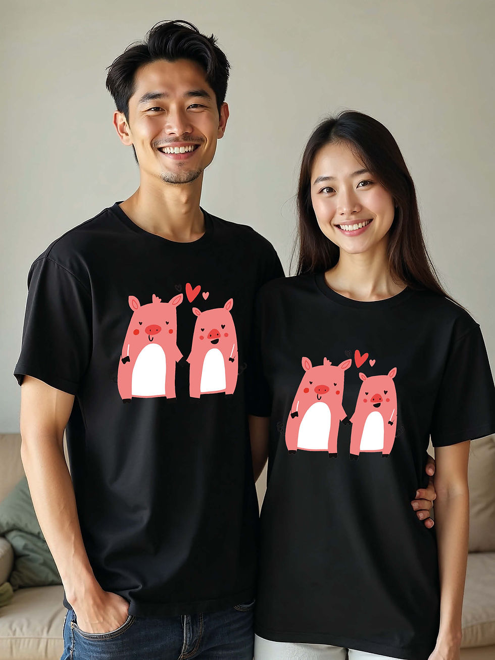 Thumbnail: Trendy Animal Couple Matching Tee Lovers Edition – Best Price