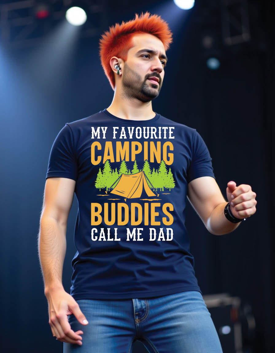 Thumbnail: my favourite camping buddies call me dad mens printed graphic t shirt