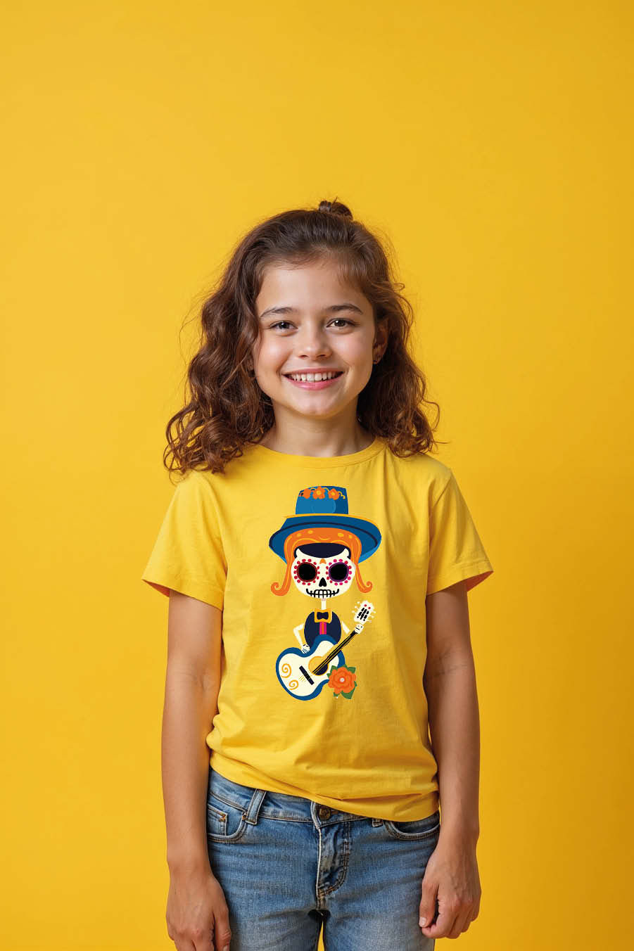 Thumbnail: Musician Skeleton Graphic Kids T-Shirt – Cool Guitar Design for Boys & Girls