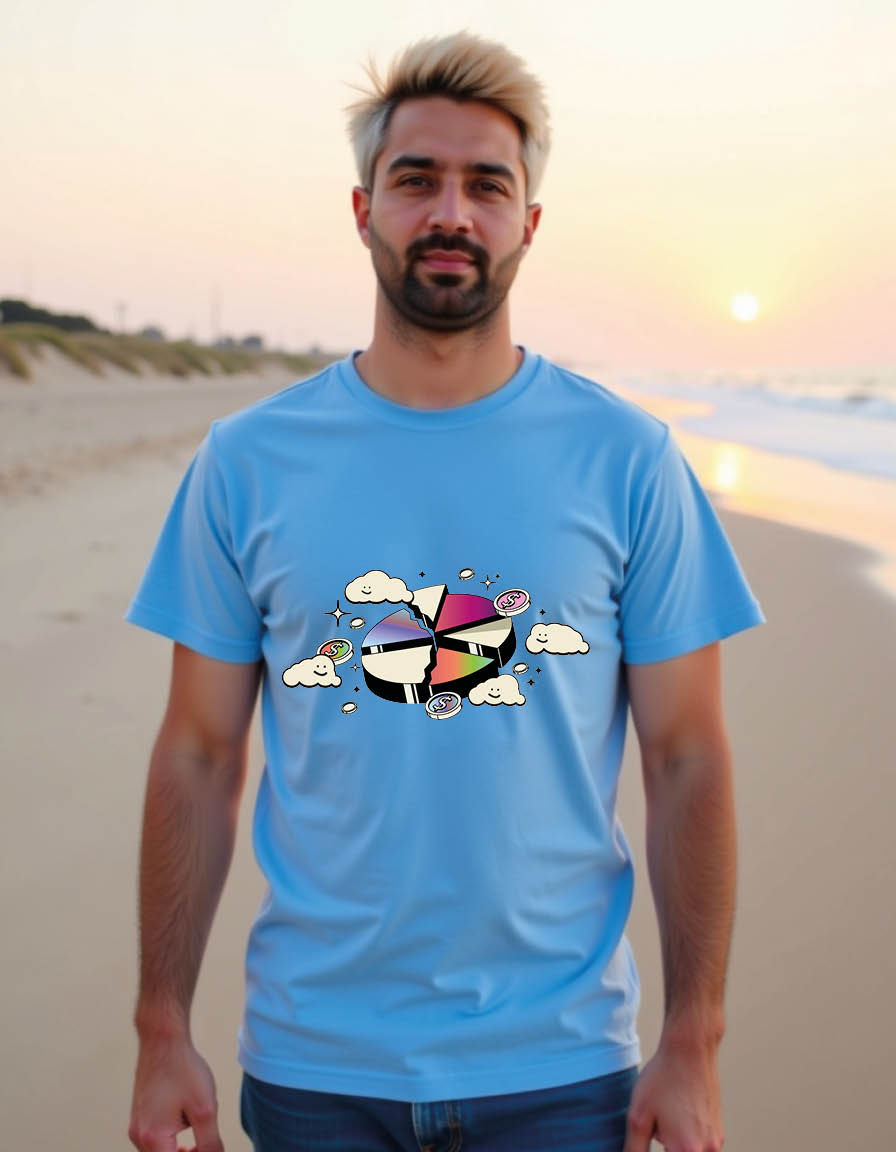 Thumbnail: financial concept with round pie char mens printed graphic t shirt