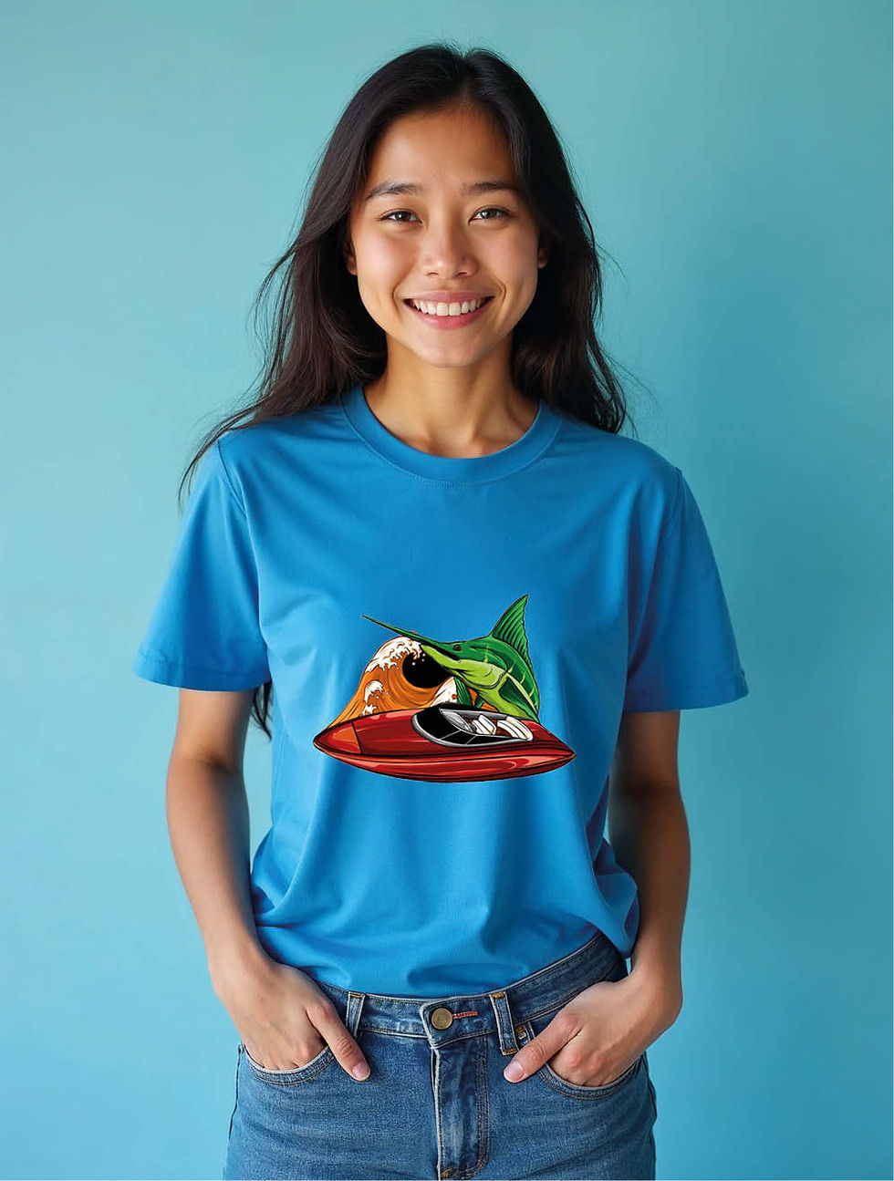 Thumbnail: Surf Shark Rider Casual Women’s Printed Graphic Streetwear T-Shirt – Shop Now
