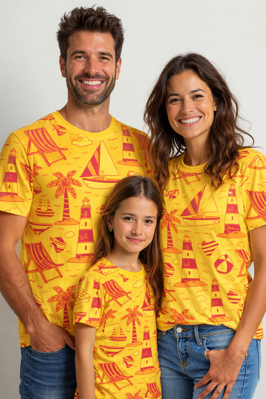 Tropical harmony matching printed family tees pack of 3