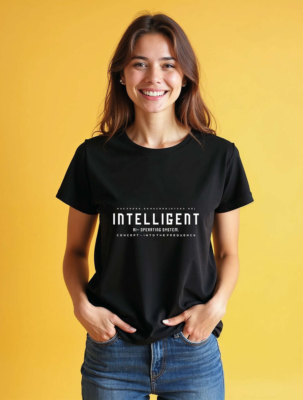 Thumbnail: Intelligent Sci-Fi Text Graphic  Modern Women’s Quote T-Shirt – Premium Quality