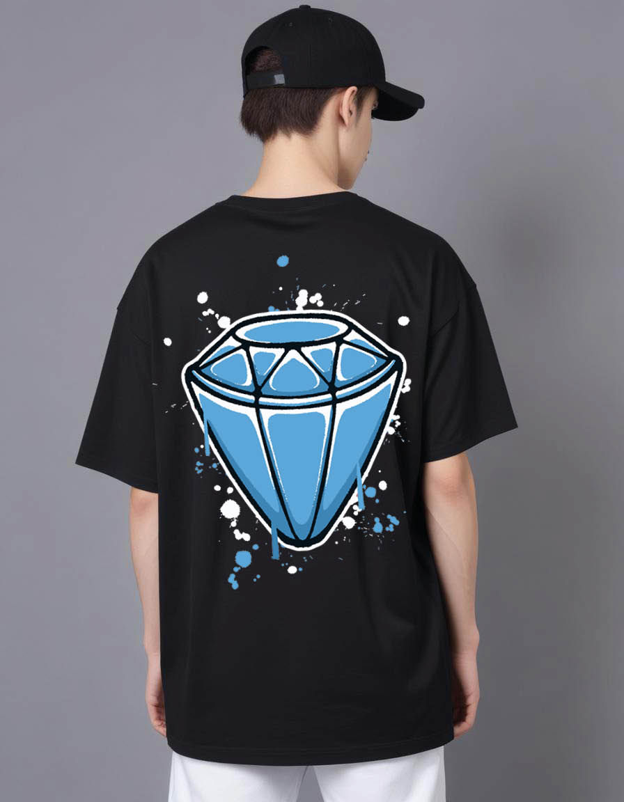 Thumbnail: hand drawn diamond Oversized Printed graphic  t shirt