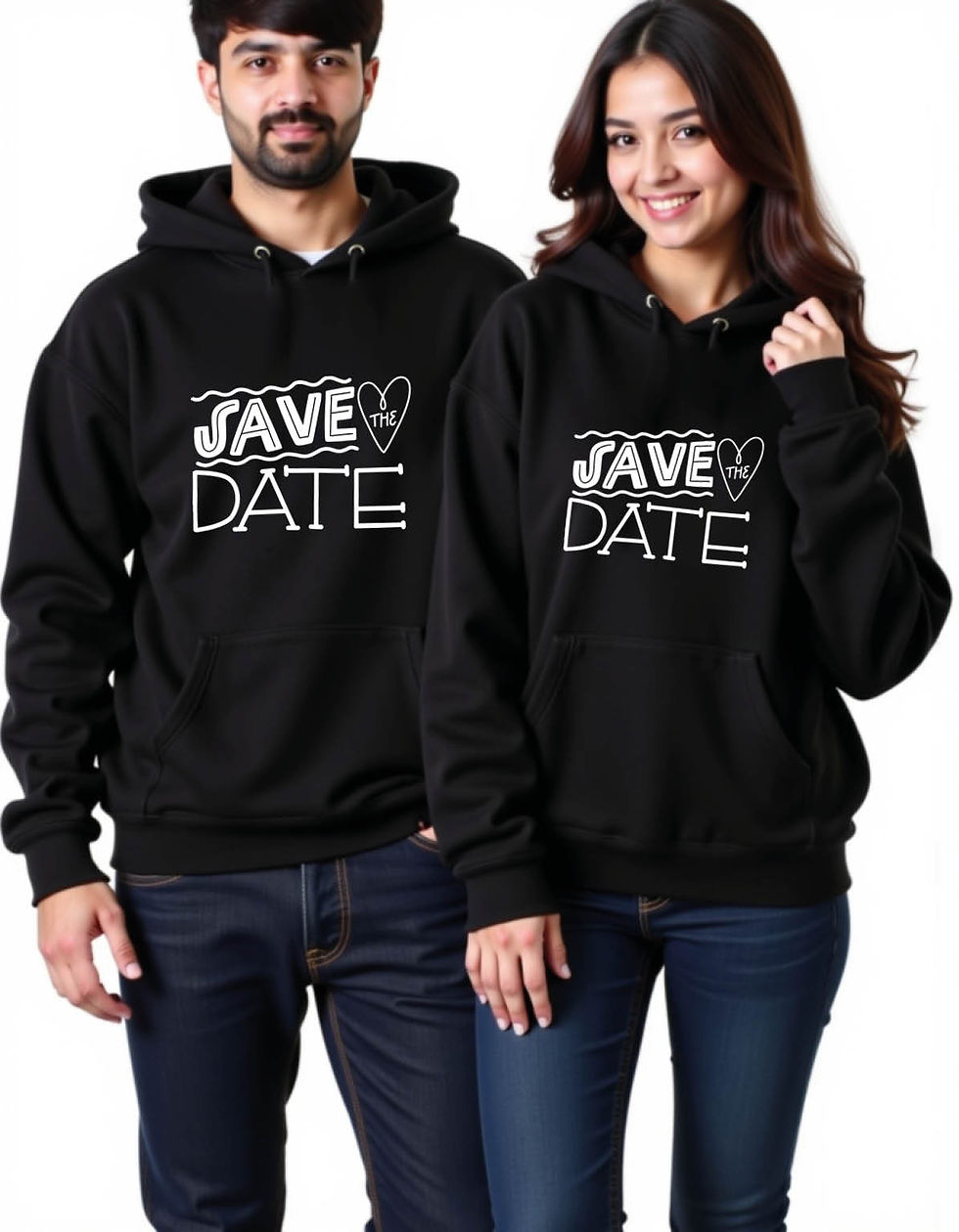 Thumbnail: save the date Trendy Printed Graphic Couple Hoodies