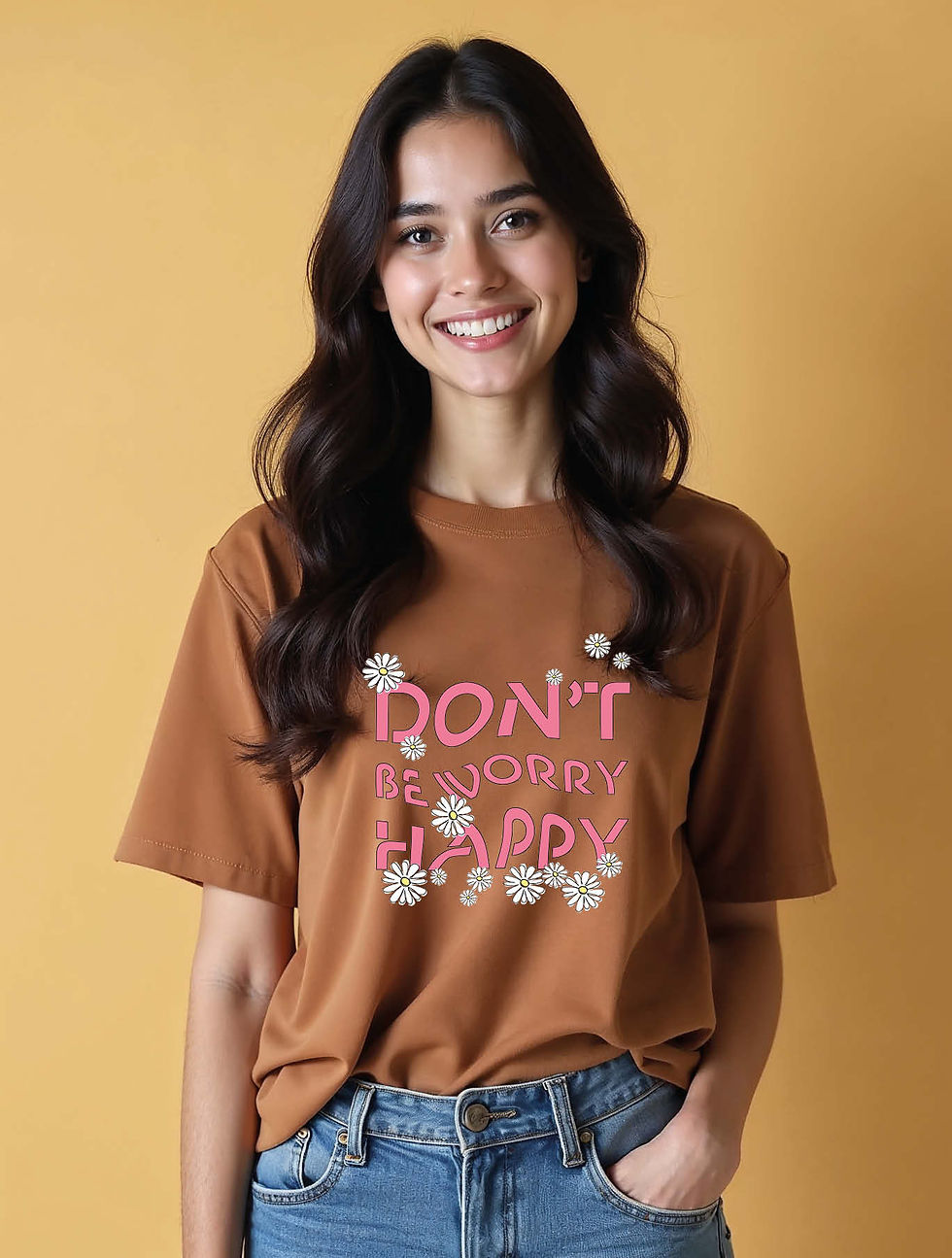 Thumbnail: don't be worry happy Chic Women’s Printed Streetwear T-Shirt – Fast Delivery