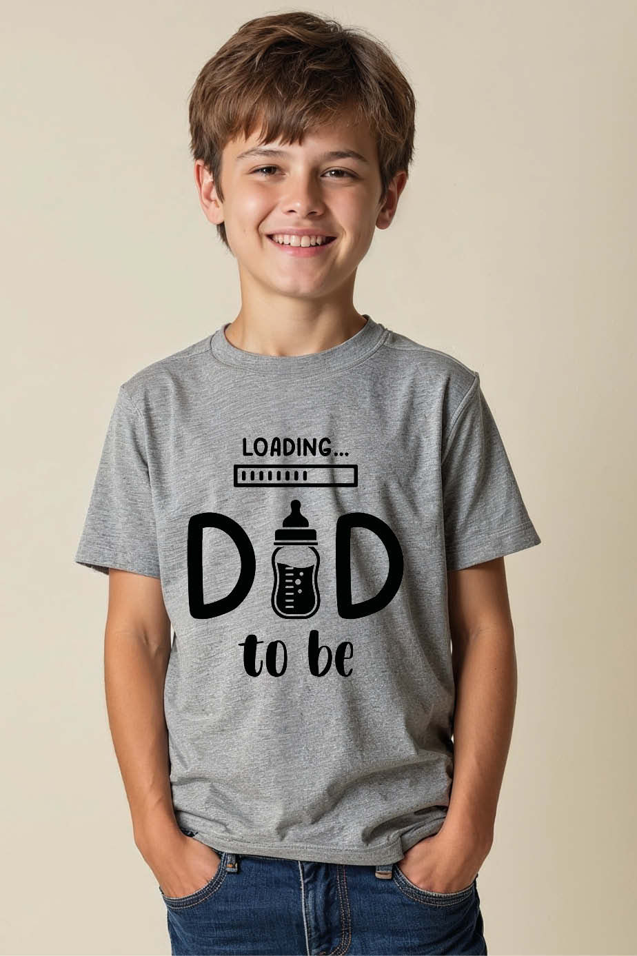 Thumbnail: loading dad to be Cute Kids Printed T-Shirt – Character Print Design