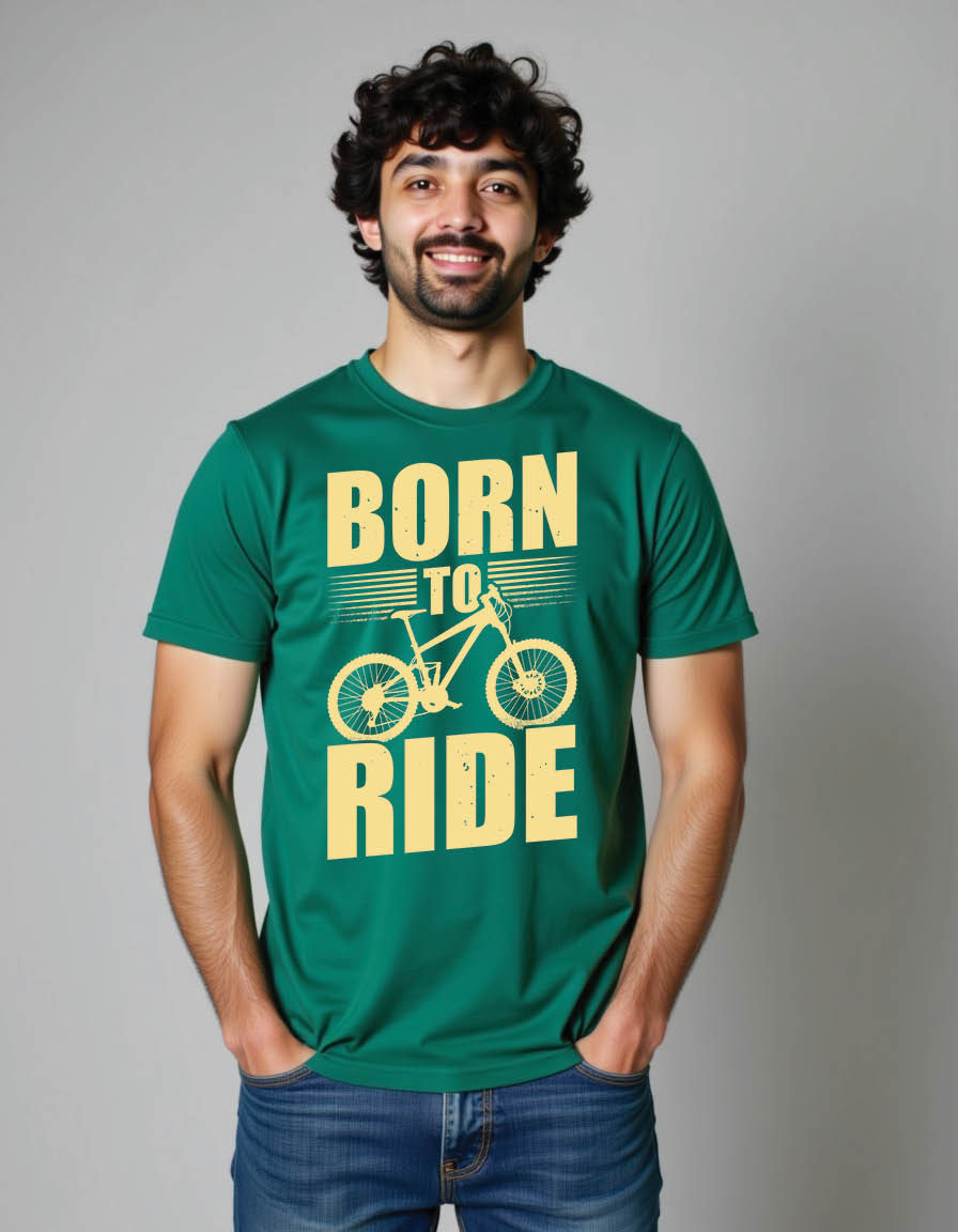Thumbnail: born ride motivational mens printed graphic t shirt