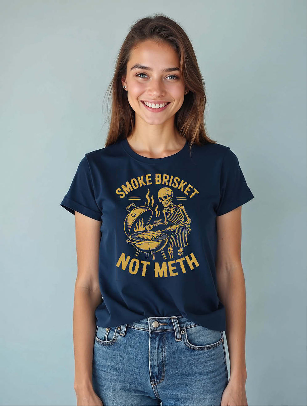 Thumbnail: smoke brisket not meth Casual Women’s Printed Streetwear T-Shirt – Limited Stock