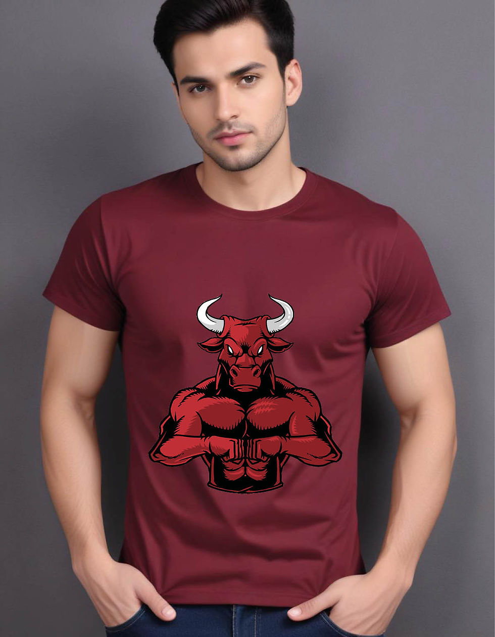 Thumbnail: bull fist mens printed graphic t shirt