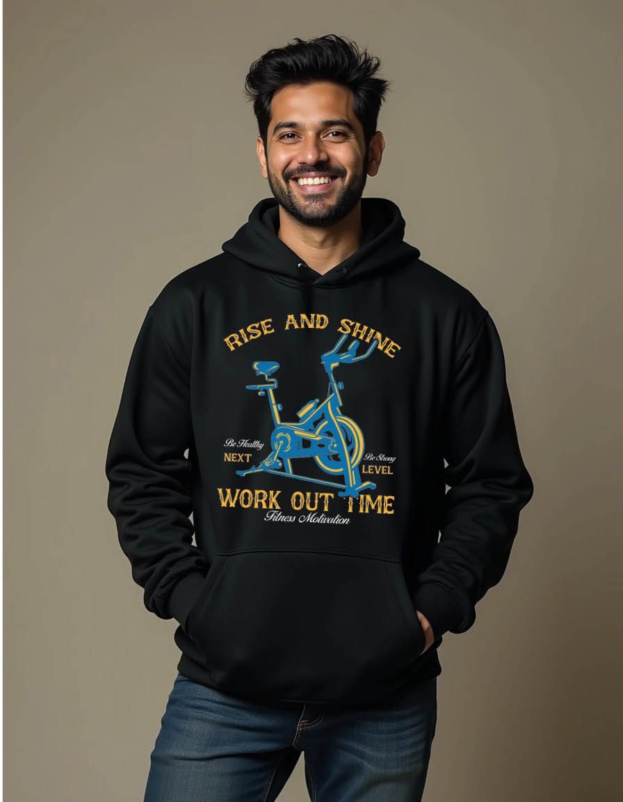 Thumbnail: rise and shine work out time Urban Streetwear Men’s Hoodie – Cool