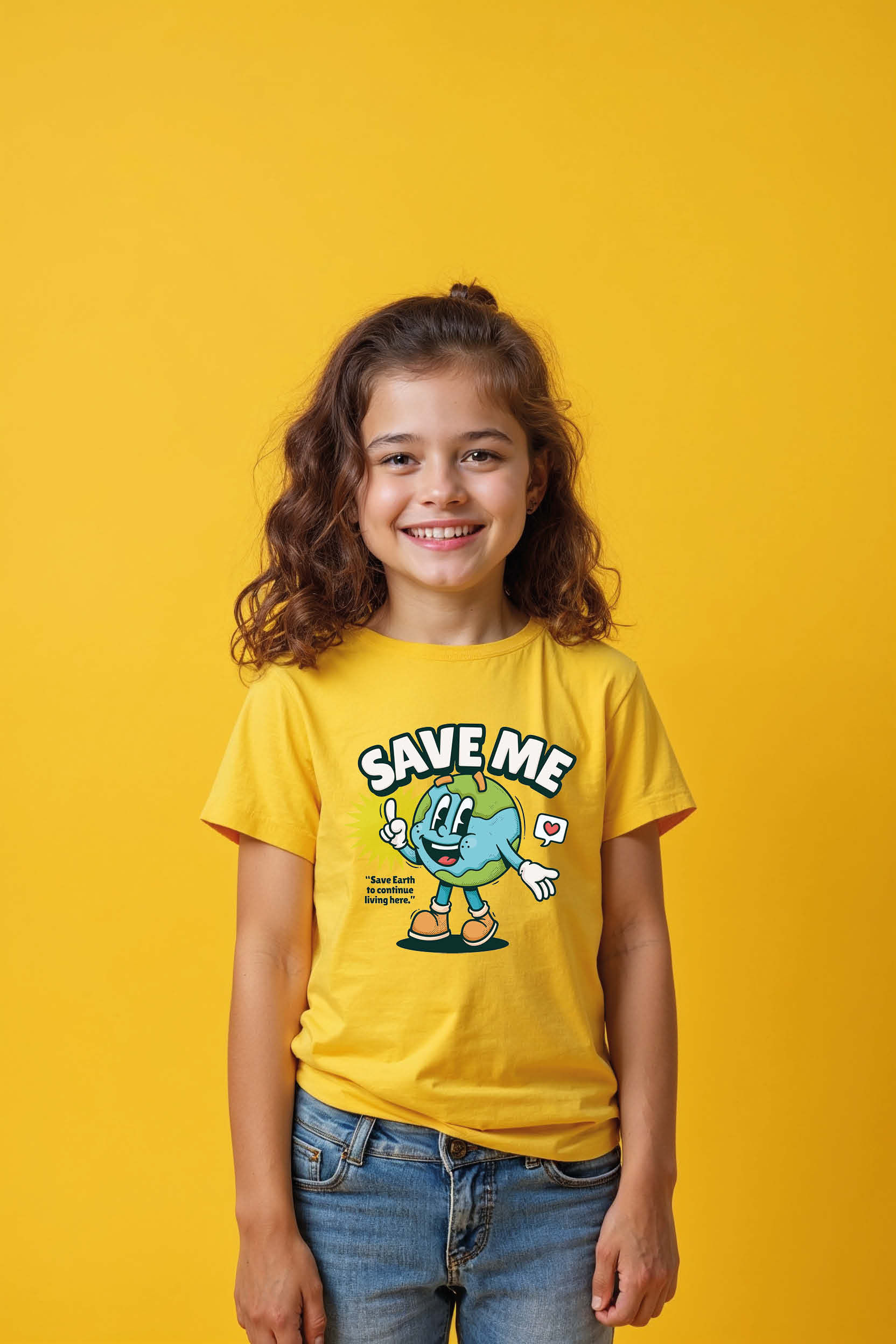 save me Casual Cute Kids Typography T-Shirt – Character Print Design