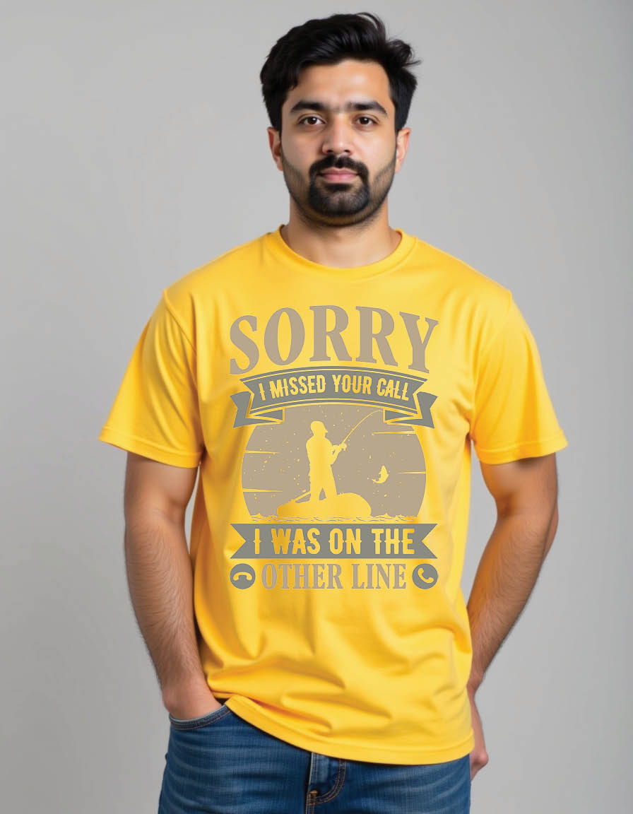 Thumbnail: sorry i missed your call i was other line fishing mens printed graphic t shirt
