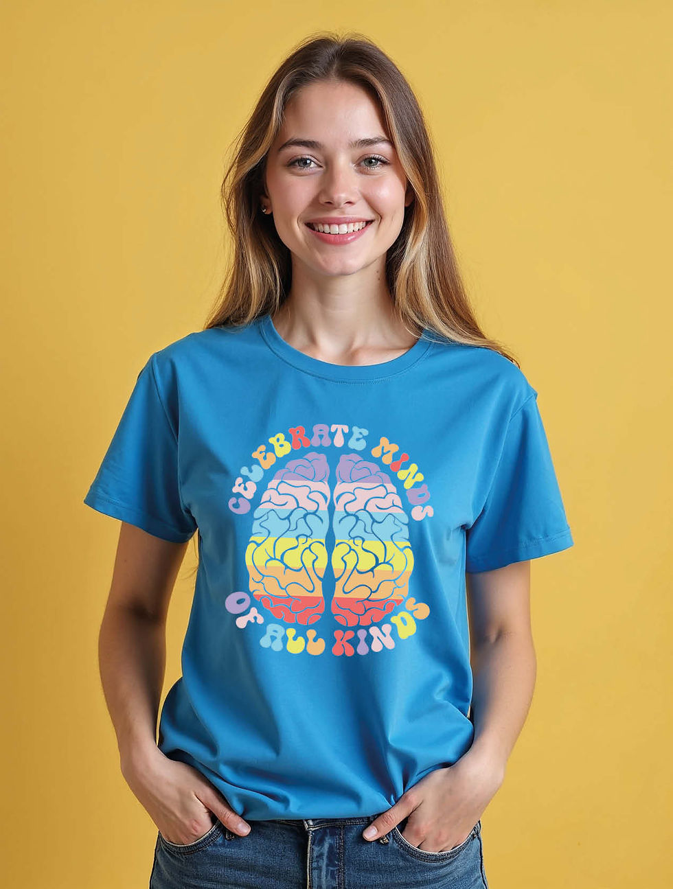Thumbnail: celebrate minds of all kinds Chic Women’s Printed Graphic Streetwear T-Shirt