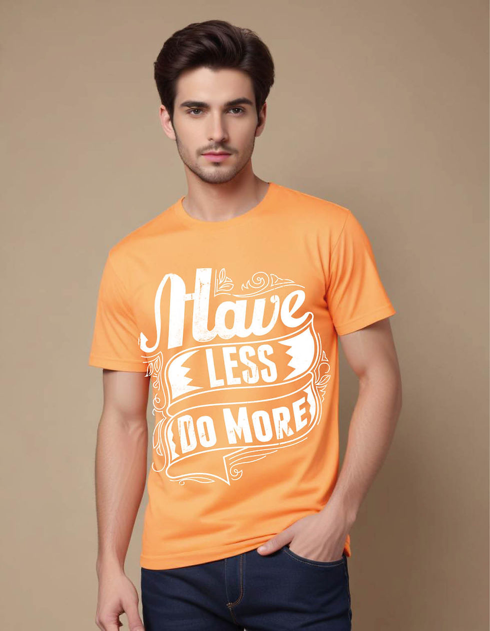 Thumbnail: have less more hand lettering motto mens printed graphic t shirt