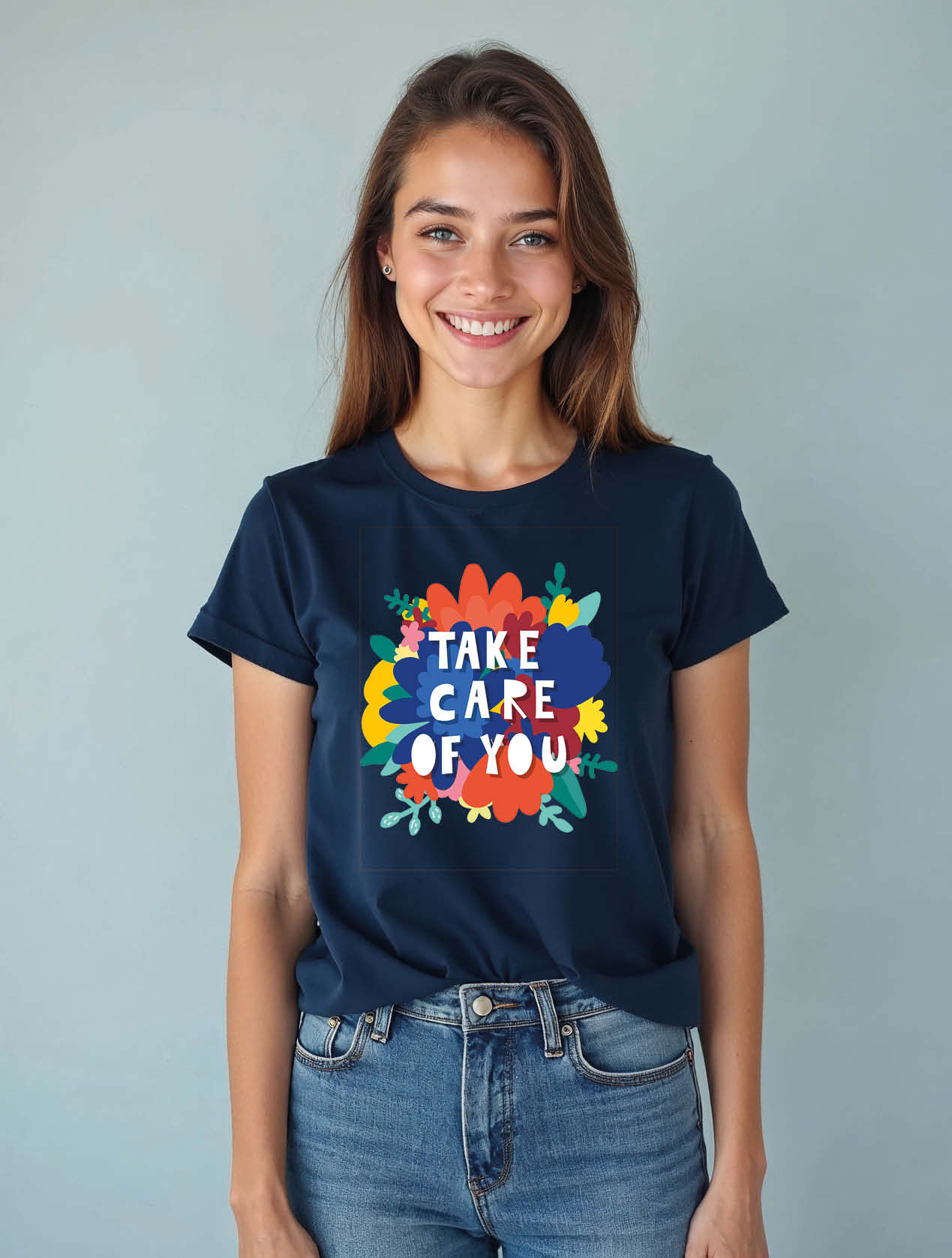 take care of you Classic Women’s Graphic Quote T-Shirt – Discount Offer
