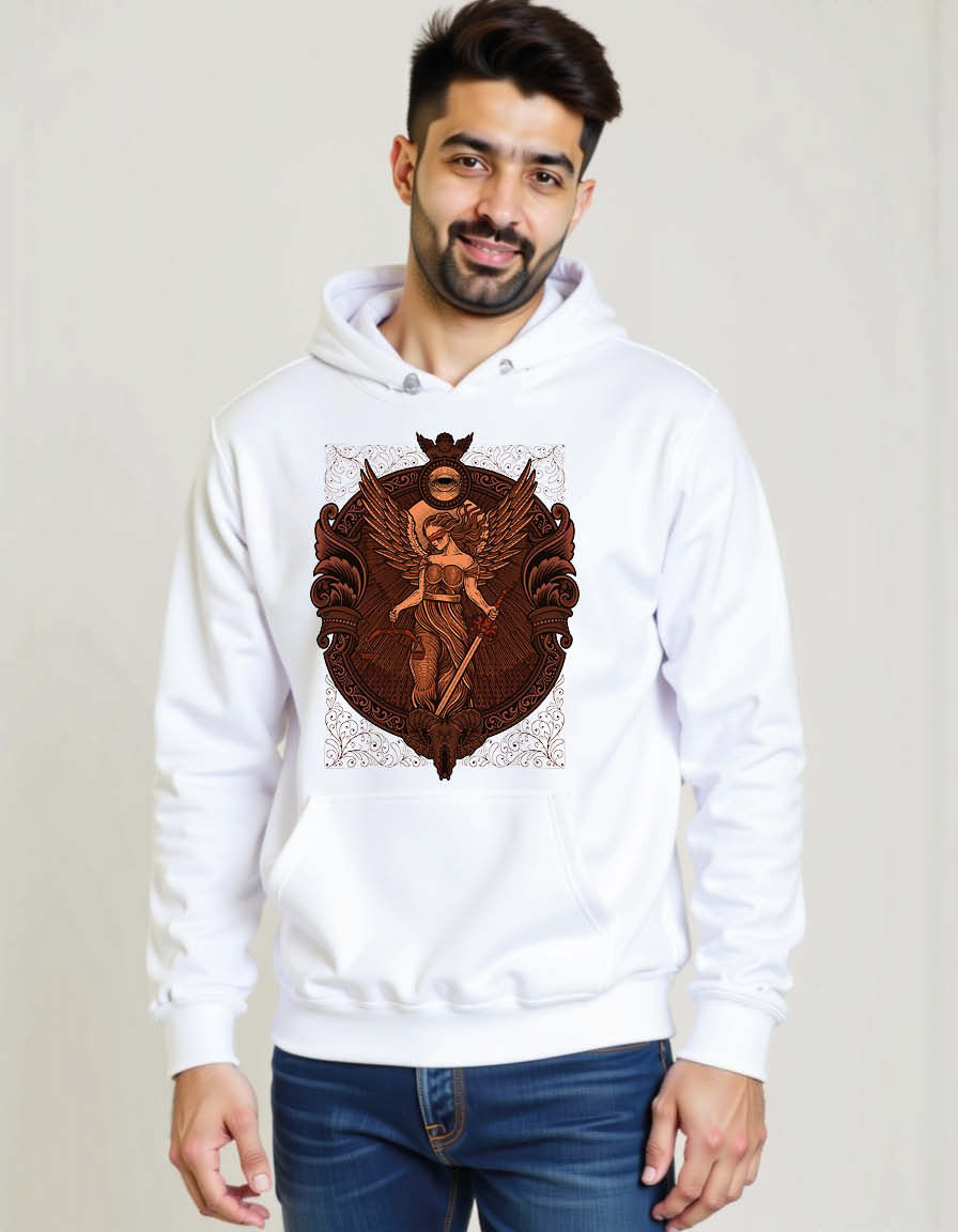 Thumbnail: Angel of Justice Unisex Graphic Printed Hoodies for mens & womens