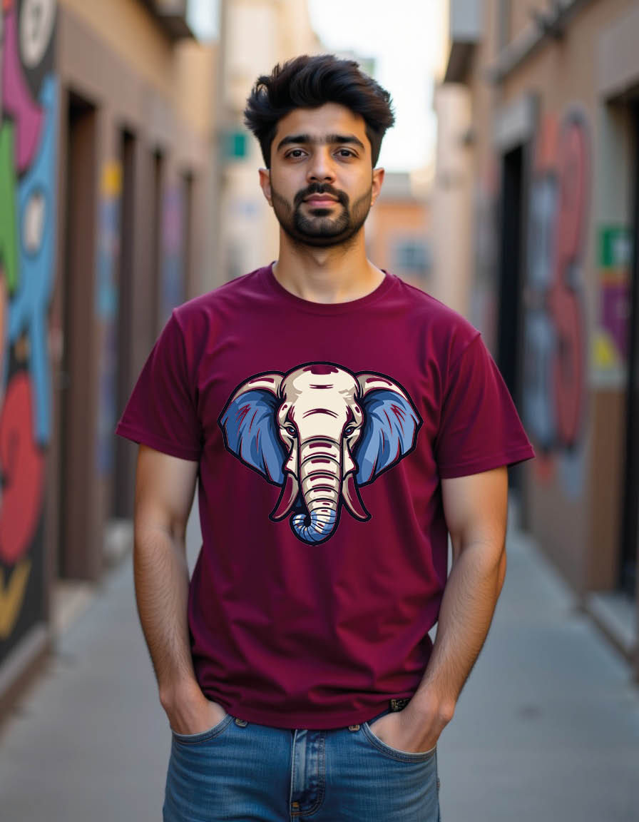 Thumbnail: elephant mascot mens printed graphic t shirt
