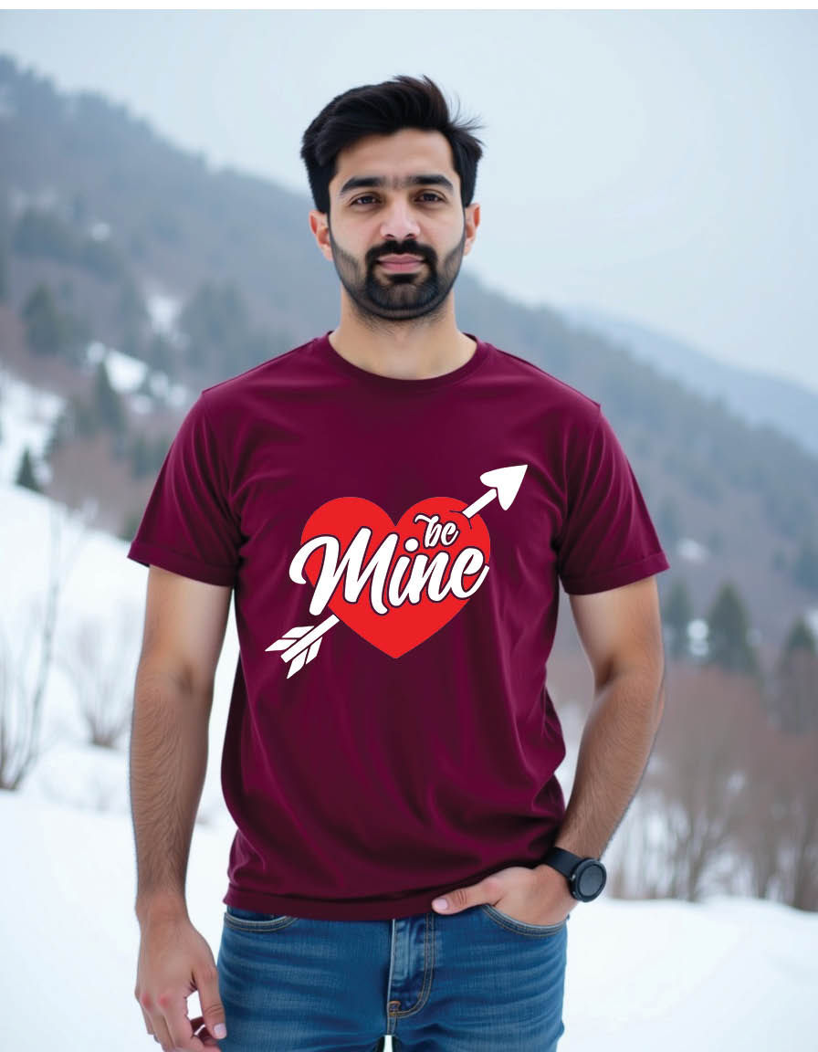 Thumbnail: be mine valentines day mens printed graphic t shirt