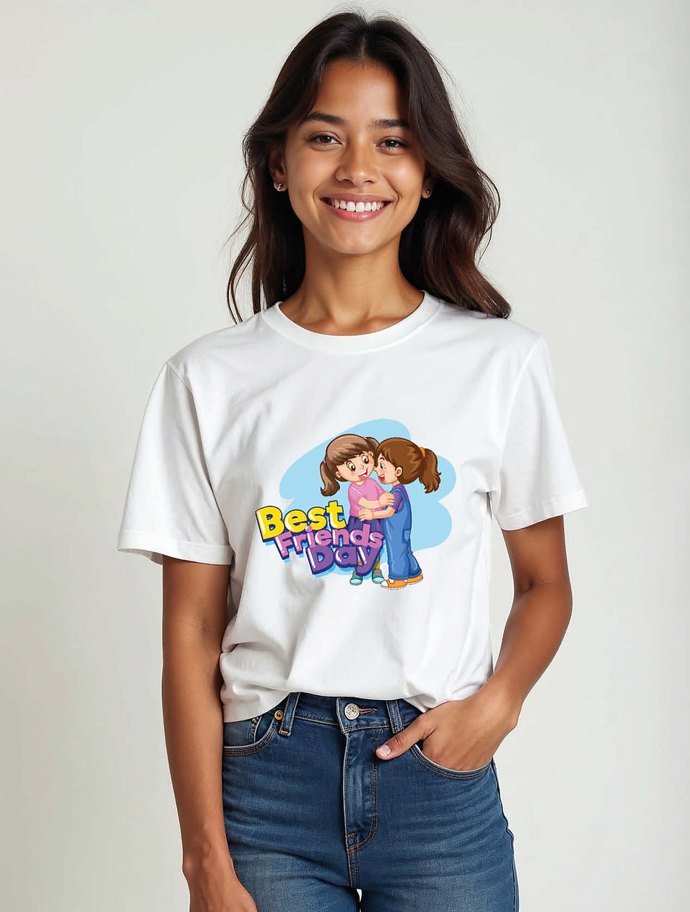 Thumbnail: best friends day Chic Women’s Printed Graphic Streetwear T-Shirt – Premium