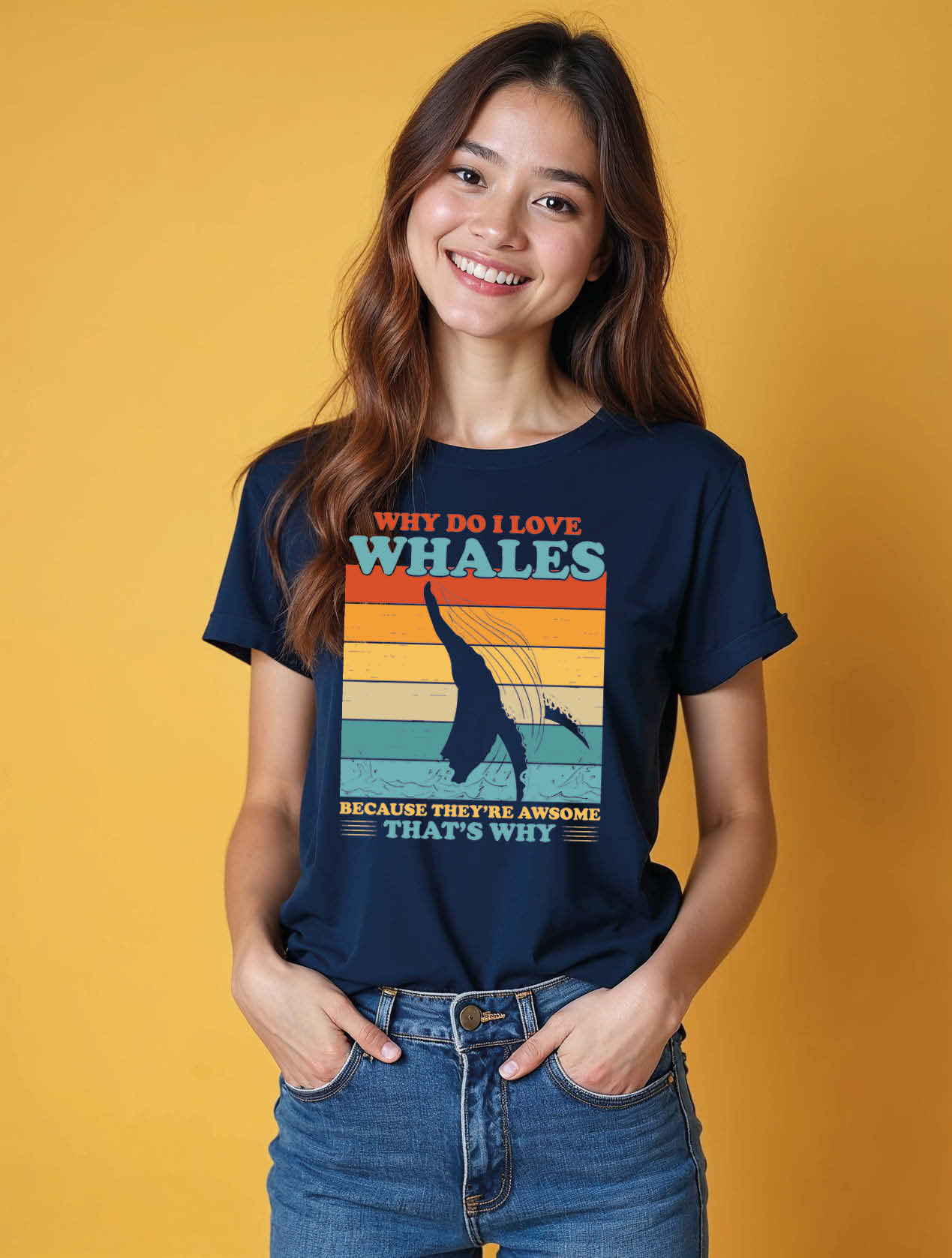why do i love whales because they're awsome that's why Modern Women’s T-Shirt
