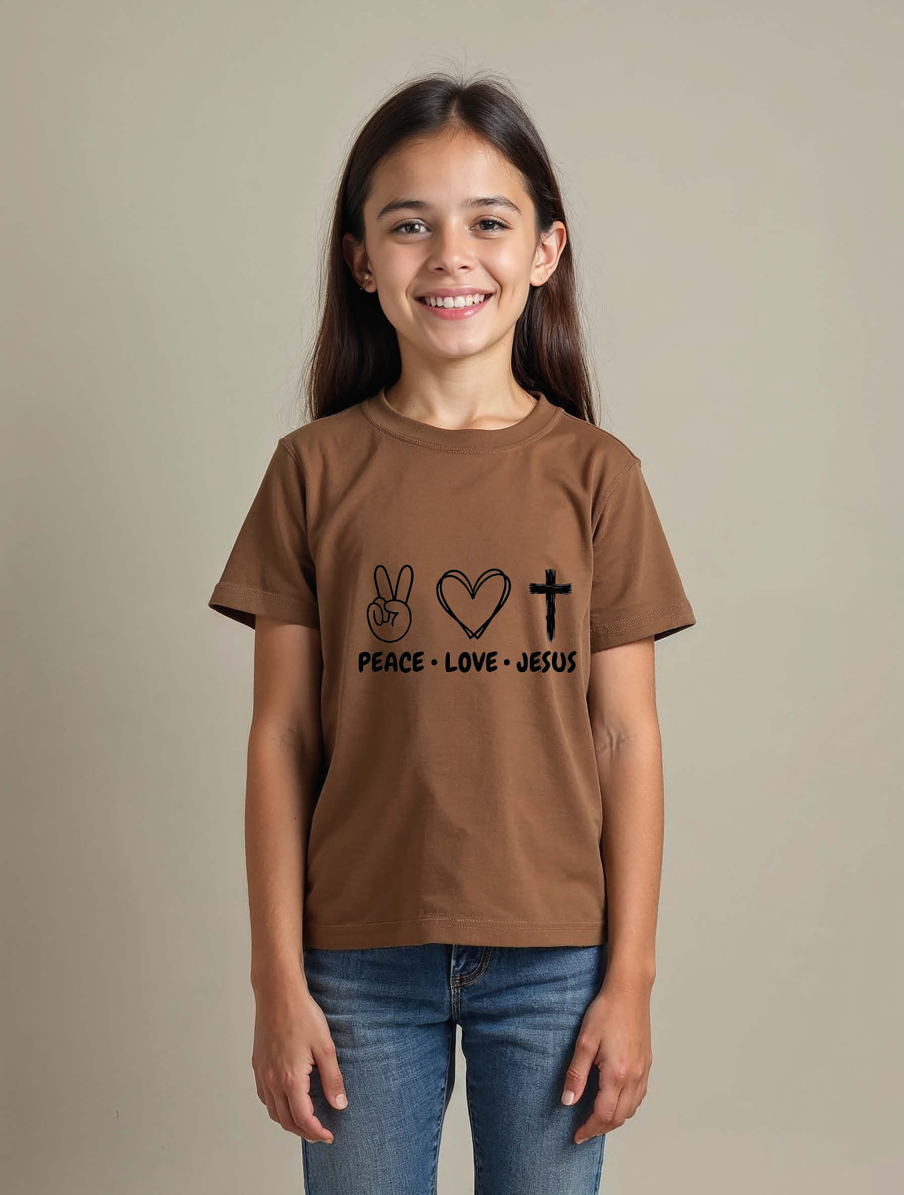 peace love jesus Casual Streetwear Unisex Printed Graphic T-Shirt