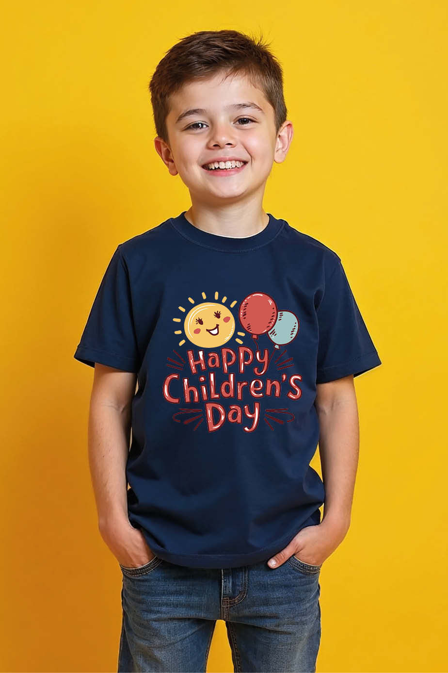 Thumbnail: happy childrens day Cool Casual Kids Printed T-Shirt – Funny Print Design