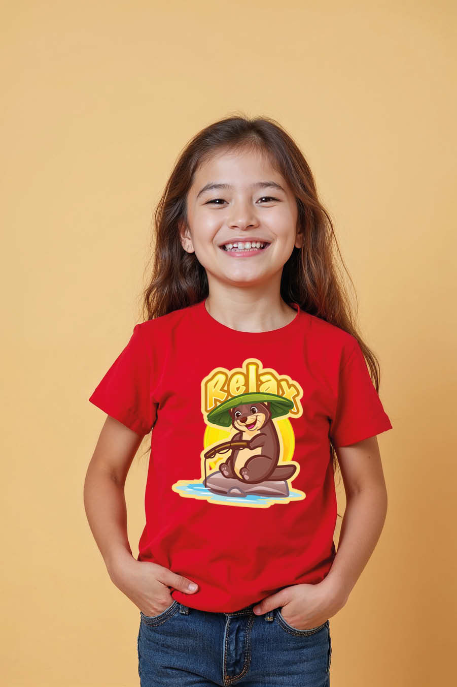 Thumbnail: Relax Soft Cartoon Printed T-Shirt for Boys & Girls – Illustration Print Design