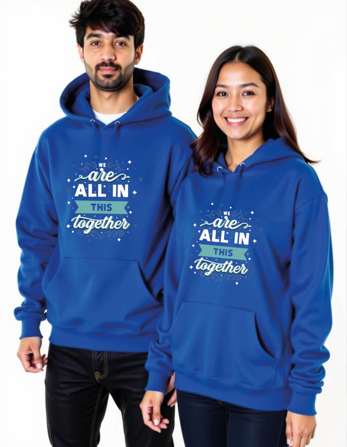 are all in the together Urban Fashion Printed Graphic Couple Hoodies