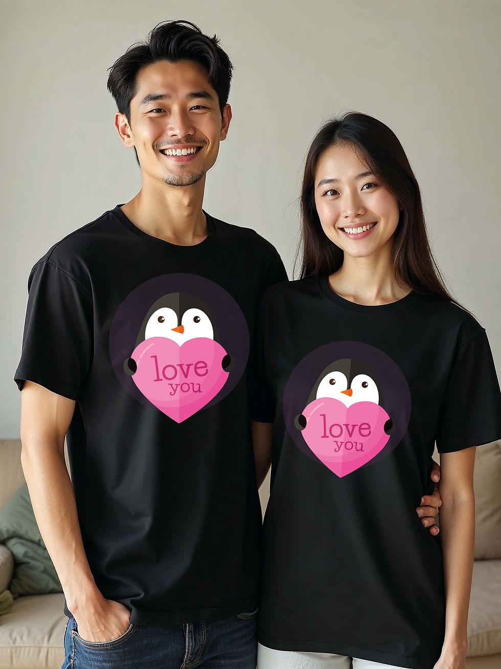 Thumbnail: Romantic Animal Couple Matching Tee Lovers Edition – Sale